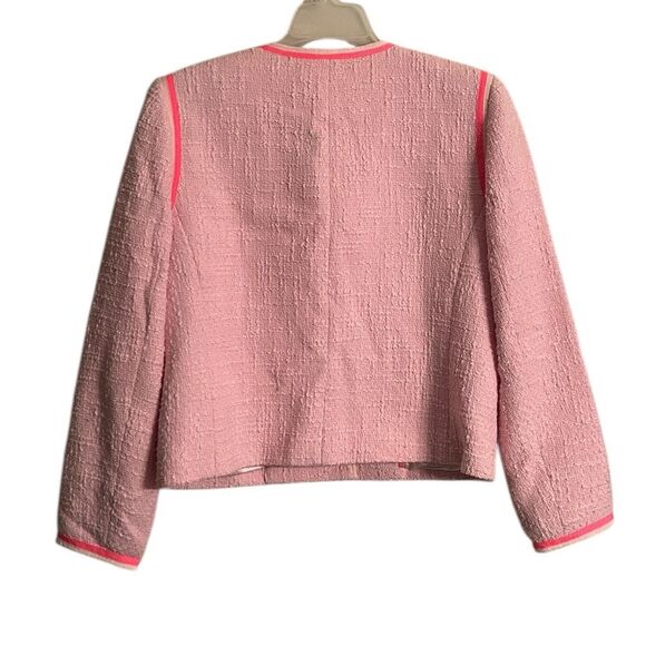 Jcrew Pink Tweed Collarless Blazer(Size 8) - Picture 3 of 8